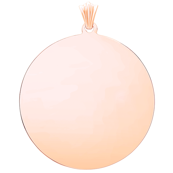 Sterling Silver 18K Rose Gold Finish Round Disc Charm With Optional Engraving (.030" thickness)
