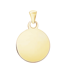 Load image into Gallery viewer, Sterling Silver 18K Yellow Gold Finish Round Disc Charm With Optional Engraving (.030&quot; thickness)
