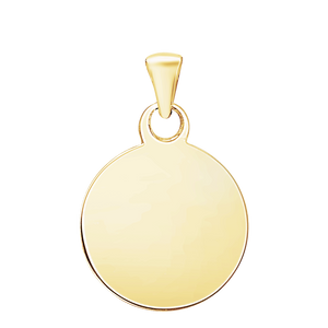 Sterling Silver 18K Yellow Gold Finish Round Disc Charm With Optional Engraving (.030" thickness)