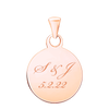 Sterling Silver 18K Rose Gold Finish Round Disc Charm With Optional Engraving (.030" thickness)