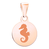 Sterling Silver 18K Rose Gold Finish Round Disc Charm With Optional Engraving (.030" thickness)