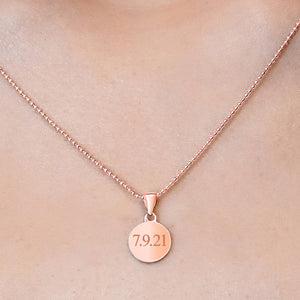 14K Pink Gold Round Disc Charm With Optional Engraving (.025" thickness)