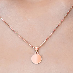 14K Pink Gold Round Disc Charm With Optional Engraving (.025" thickness)