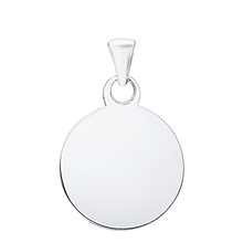 Load image into Gallery viewer, 14K White Gold Round Disc Charm With Optional Engraving (.025&quot; thickness)
