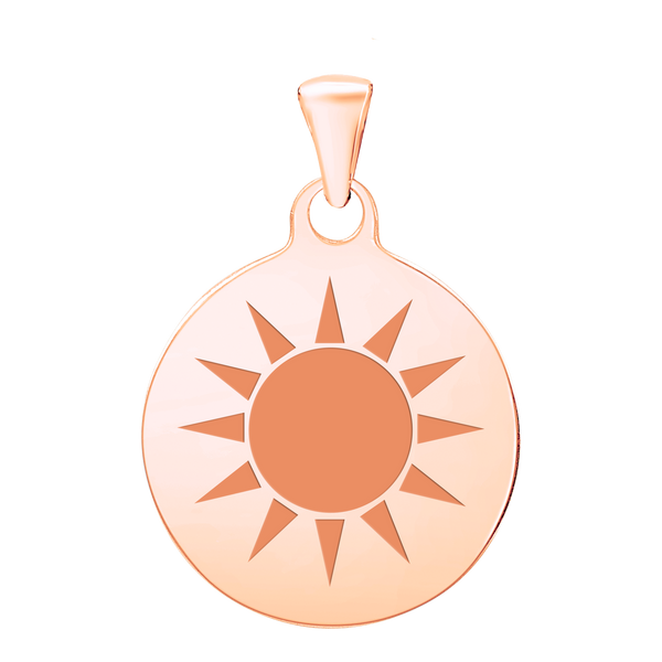 Sterling Silver 18K Rose Gold Finish Round Disc Charm With Optional Engraving (.030" thickness)