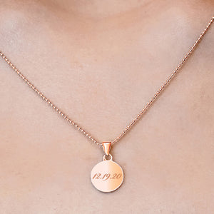 14K Pink Gold Round Disc Charm With Optional Engraving (.025" thickness)