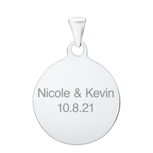 Load image into Gallery viewer, 14K White Gold Round Disc Charm With Optional Engraving (.025" thickness)

