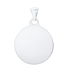 Load image into Gallery viewer, 14K White Gold Round Disc Charm With Optional Engraving (.025&quot; thickness)
