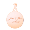 Sterling Silver 18K Rose Gold Finish Round Disc Charm With Optional Engraving (.030" thickness)