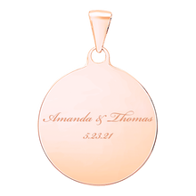 Load image into Gallery viewer, 14K Pink Gold Round Disc Charm With Optional Engraving (.025&quot; thickness)
