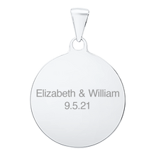Load image into Gallery viewer, 14K White Gold Round Disc Charm With Optional Engraving (.025" thickness)
