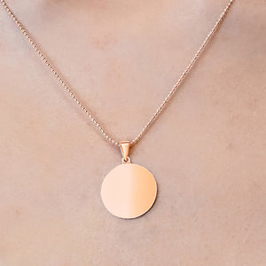 14K Pink Gold Round Disc Charm With Optional Engraving (.025" thickness)