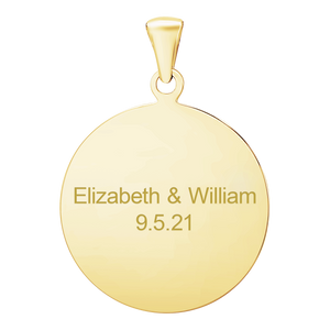 Sterling Silver 18K Yellow Gold Finish Round Disc Charm With Optional Engraving (.030" thickness)