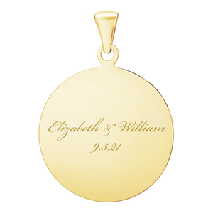 Sterling Silver 18K Yellow Gold Finish Round Disc Charm With Optional Engraving (.030" thickness)