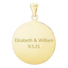 Load image into Gallery viewer, Sterling Silver 18K Yellow Gold Finish Round Disc Charm With Optional Engraving (.030&quot; thickness)
