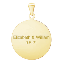 Load image into Gallery viewer, Sterling Silver 18K Yellow Gold Finish Round Disc Charm With Optional Engraving (.030&quot; thickness)
