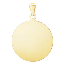 Load image into Gallery viewer, Sterling Silver 18K Yellow Gold Finish Round Disc Charm With Optional Engraving (.030&quot; thickness)
