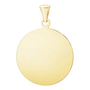 Sterling Silver 18K Yellow Gold Finish Round Disc Charm With Optional Engraving (.030" thickness)