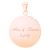 Sterling Silver 18K Rose Gold Finish Round Disc Charm With Optional Engraving (.030" thickness)