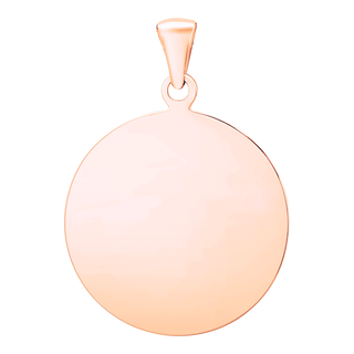 Sterling Silver 18K Rose Gold Finish Round Disc Charm With Optional Engraving (.030" thickness)