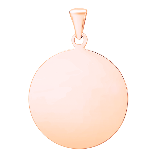 Sterling Silver 18K Rose Gold Finish Round Disc Charm With Optional Engraving (.030" thickness)