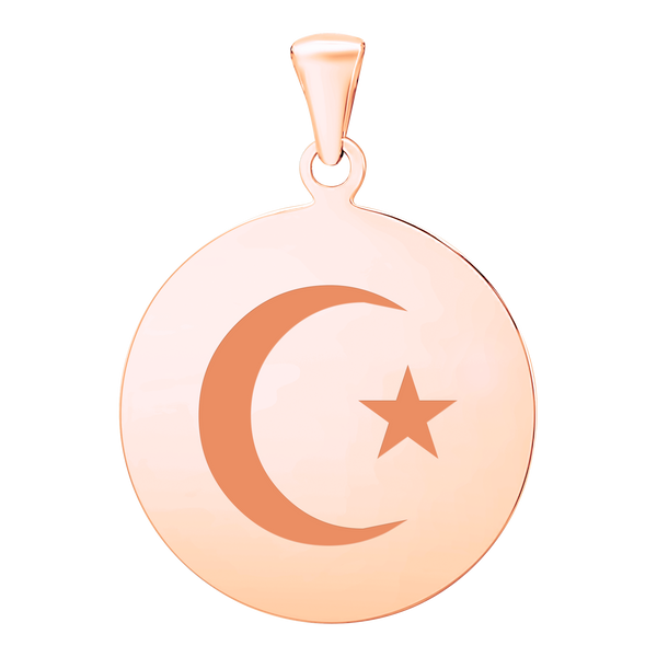 Sterling Silver 18K Rose Gold Finish Round Disc Charm With Optional Engraving (.030" thickness)