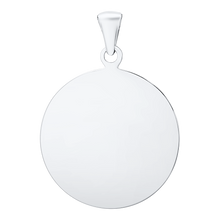 Load image into Gallery viewer, 14K White Gold Round Disc Charm With Optional Engraving (.025&quot; thickness)
