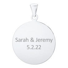 Load image into Gallery viewer, 14K White Gold Round Disc Charm With Optional Engraving (.025&quot; thickness)
