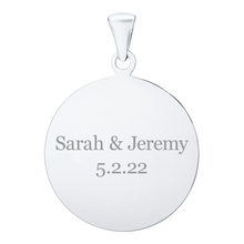Load image into Gallery viewer, 14K White Gold Round Disc Charm With Optional Engraving (.025&quot; thickness)
