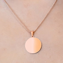 Load image into Gallery viewer, 14K Pink Gold Round Disc Charm With Optional Engraving (.025&quot; thickness)
