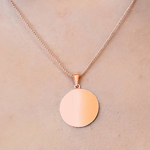 14K Pink Gold Round Disc Charm With Optional Engraving (.025" thickness)