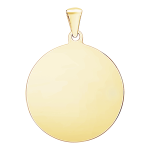 Sterling Silver 18K Yellow Gold Finish Round Disc Charm With Optional Engraving (.030" thickness)