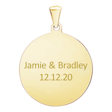 Load image into Gallery viewer, Sterling Silver 18K Yellow Gold Finish Round Disc Charm With Optional Engraving (.030&quot; thickness)
