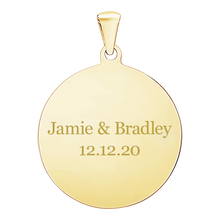 Load image into Gallery viewer, Sterling Silver 18K Yellow Gold Finish Round Disc Charm With Optional Engraving (.030&quot; thickness)
