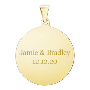 Sterling Silver 18K Yellow Gold Finish Round Disc Charm With Optional Engraving (.030" thickness)