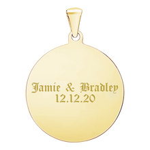 Load image into Gallery viewer, Sterling Silver 18K Yellow Gold Finish Round Disc Charm With Optional Engraving (.030&quot; thickness)
