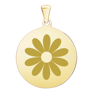 Sterling Silver 18K Yellow Gold Finish Round Disc Charm With Optional Engraving (.030" thickness)