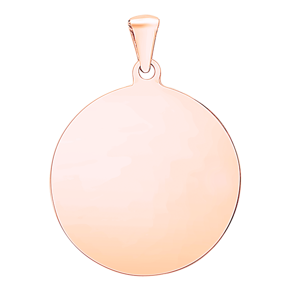 Sterling Silver 18K Rose Gold Finish Round Disc Charm With Optional Engraving (.030" thickness)