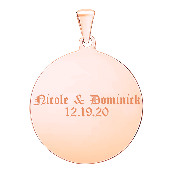 Sterling Silver 18K Rose Gold Finish Round Disc Charm With Optional Engraving (.030" thickness)