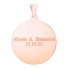 Load image into Gallery viewer, 14K Pink Gold Round Disc Charm With Optional Engraving (.025&quot; thickness)
