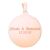 Sterling Silver 18K Rose Gold Finish Round Disc Charm With Optional Engraving (.030" thickness)