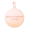 Sterling Silver 18K Rose Gold Finish Round Disc Charm With Optional Engraving (.030" thickness)