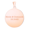 Sterling Silver 18K Rose Gold Finish Round Disc Charm With Optional Engraving (.030" thickness)