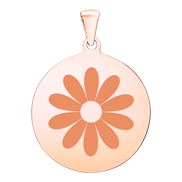 Sterling Silver 18K Rose Gold Finish Round Disc Charm With Optional Engraving (.030" thickness)