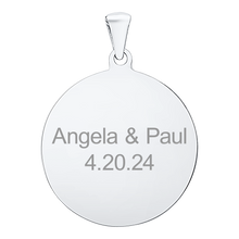Load image into Gallery viewer, 14K White Gold Round Disc Charm With Optional Engraving (.025" thickness)
