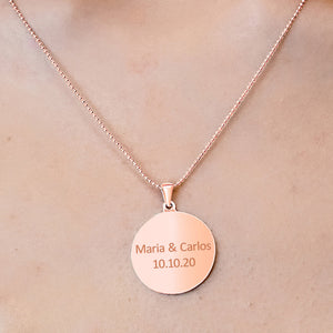 14K Pink Gold Round Disc Charm With Optional Engraving (.025" thickness)