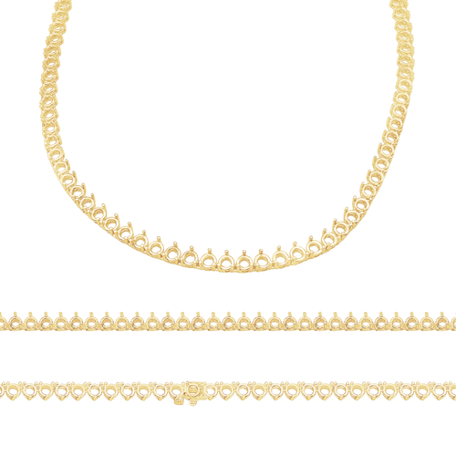3 Prong Tennis Necklace in 14K Gold (.25 ct / 4.1 mm)