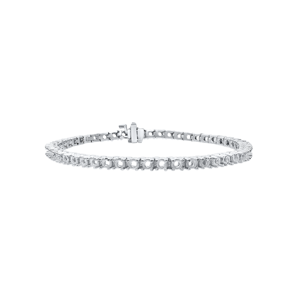 4 Prong Round Tennis Bracelet Mounting in 14K Gold (.10 ct / 3.0 mm)