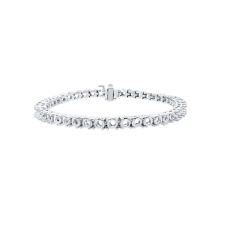 4 Prong Round Tennis Bracelet Mounting in Platinum (.15 ct / 3.4 mm)