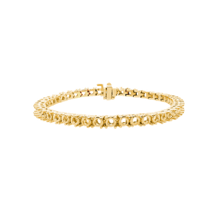 4 Prong Round Tennis Bracelet Mounting in 14K Gold (.15 ct / 3.4 mm)